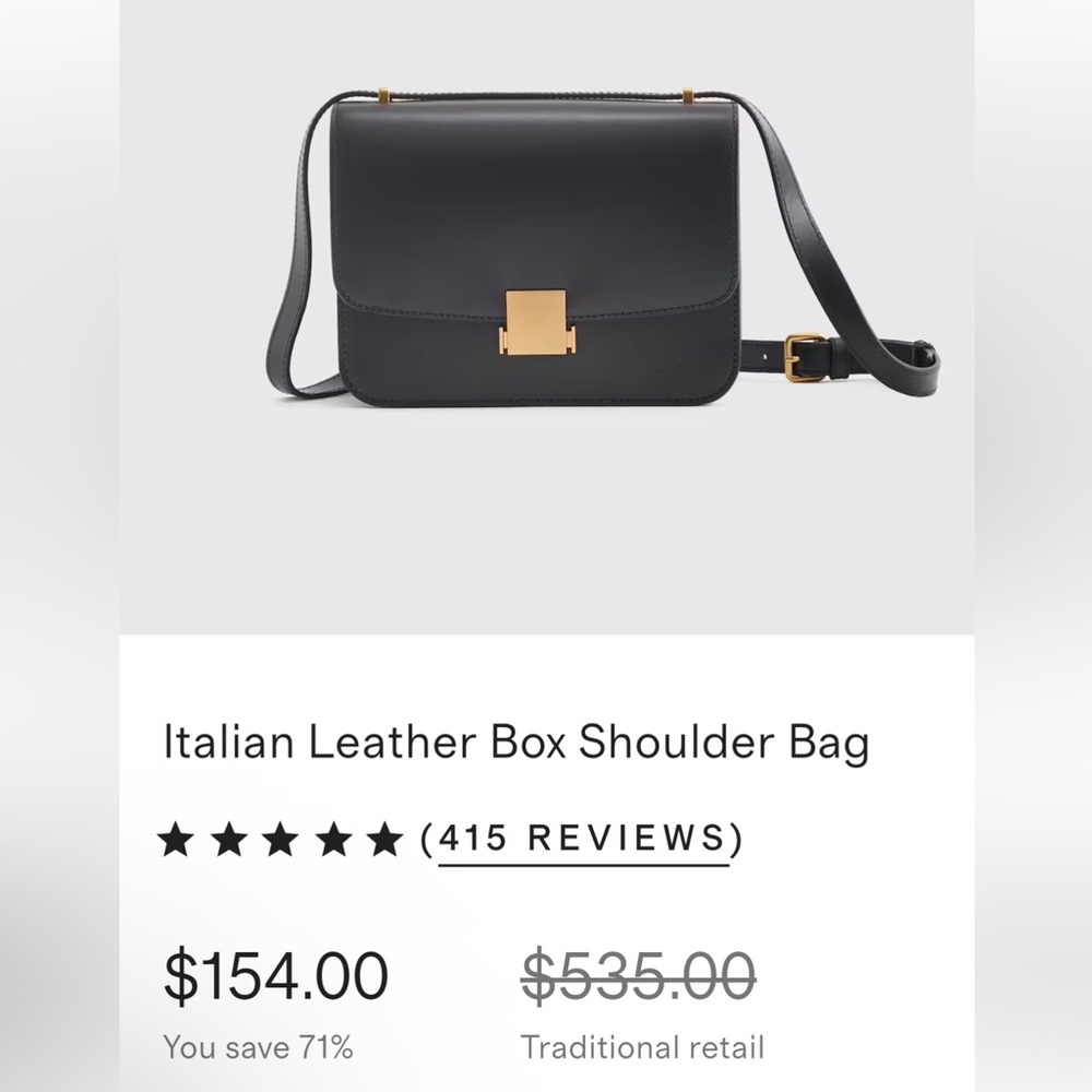 Like new Quince Italian leather box shoulder bag